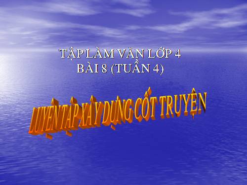 Tuần 4. Luyện tập xây dựng cốt truyện