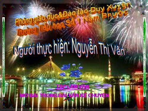 Tuần 11. Mở bài trong bài văn kể chuyện