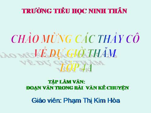 Tuần 5. Đoạn văn trong bài văn kể chuyện