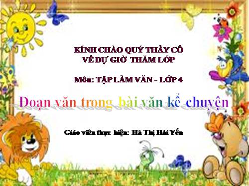 Tuần 5. Đoạn văn trong bài văn kể chuyện