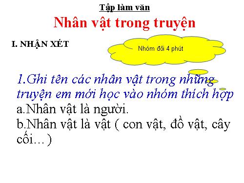 Tuần 1. Nhân vật trong truyện