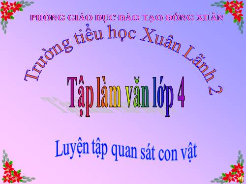 Tuần 30. Luyện tập quan sát con vật