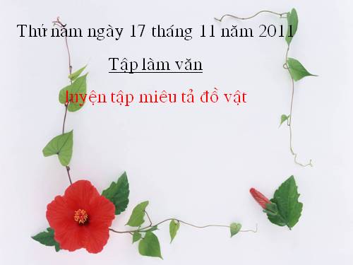 Tuần 15-16. Luyện tập miêu tả đồ vật