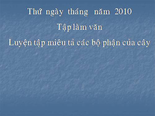 Tuần 22-23. Luyện tập miêu tả các bộ phận của cây cối