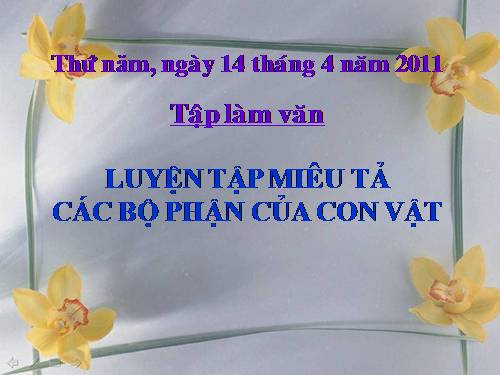 Tuần 31. Luyện tập miêu tả các bộ phận của con vật