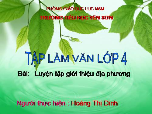 Tuần 16-20. Luyện tập giới thiệu địa phương