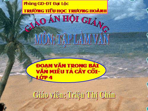 Tuần 23. Đoạn văn trong bài văn miêu tả cây cối