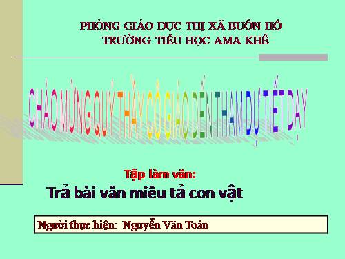 Tuần 34. Trả bài văn miêu tả con vật