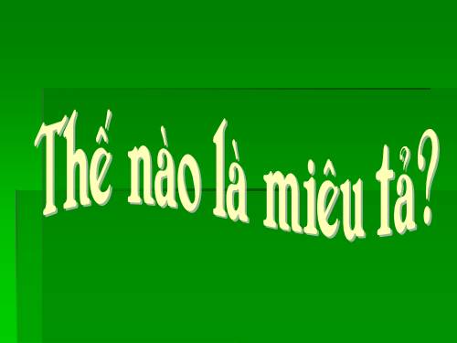 Tuần 14. Thế nào là miêu tả?