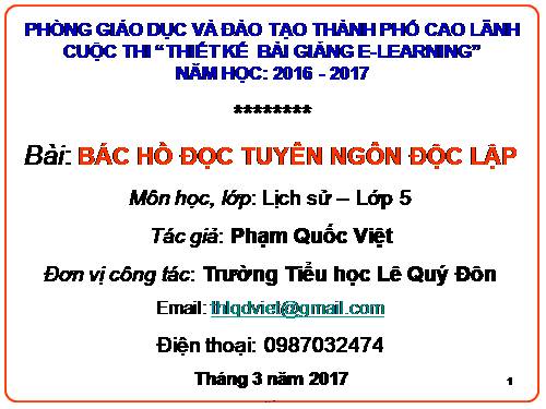 Bài 10. Bác Hồ đọc tuyên ngôn Độc lập