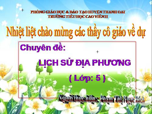 chuyên đè lịch sử địa phương