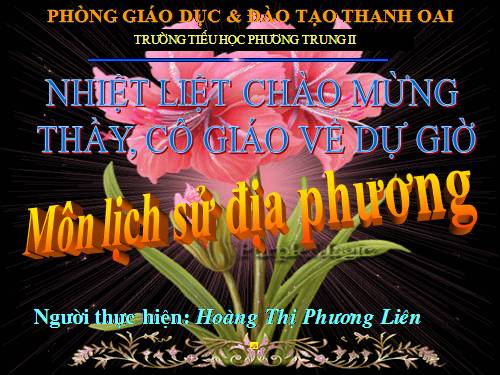 Bài giảng lịch sử địa phương lớp 5