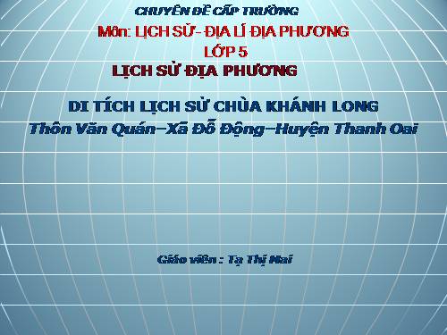 Tài liệu Lịch sử địa phương Thôn Văn Quán