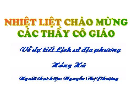 Lịch sử địa phương Hồng Hà