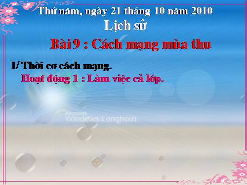 Bài 9. Cách mạng mùa thu
