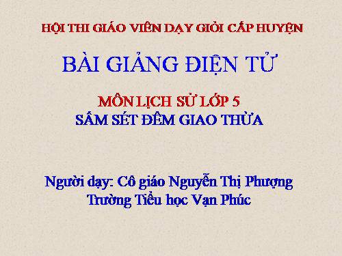 Bài 23. Sấm sét đêm giao thừa