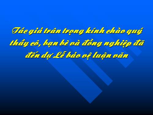 Báo cáo luận văn thạc sĩ