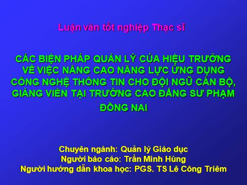 Báo cáo luận văn