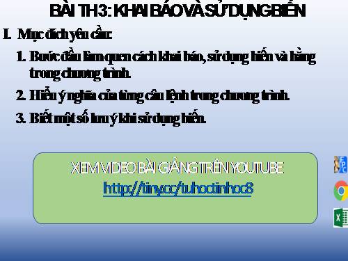 Bài thực hành 3. Khai báo và sử dụng biến