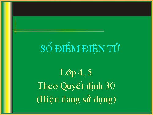 Sổ điểm điện tử lớp 4-5