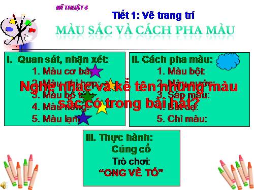 Bài 1. Màu sắc và cách pha màu