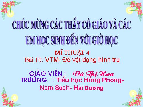 Bài 10. Đồ vật có dạng hình trụ