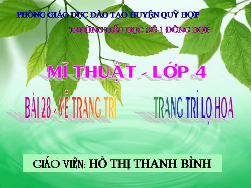 Bài 28. Trang trí lọ hoa