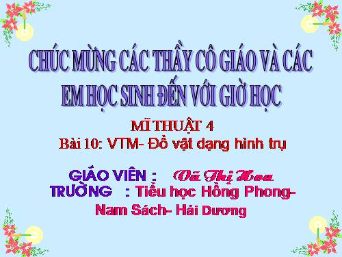 Bài 10. Đồ vật có dạng hình trụ