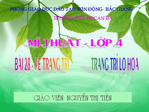 Bài 28. Trang trí lọ hoa