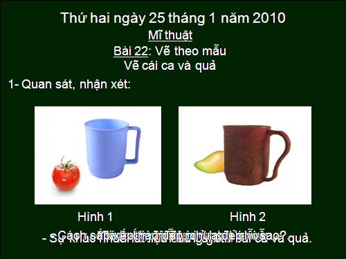 Bài 22. Vẽ cái ca và quả