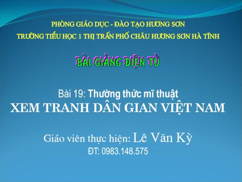 Bài 19. Xem tranh dân gian Việt Nam