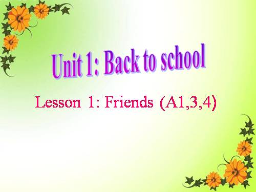 Unit 1. Back to school