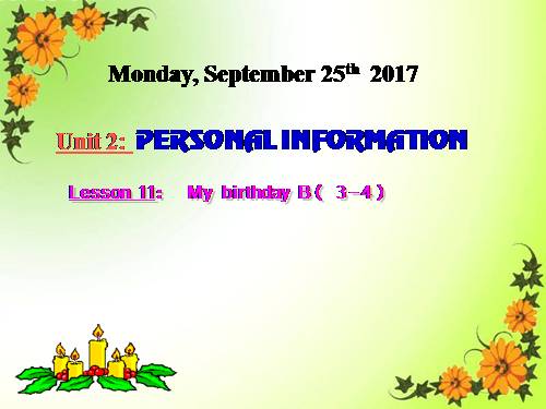 Unit 2. Personal information