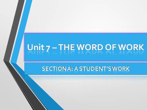 Unit 7. The world of work