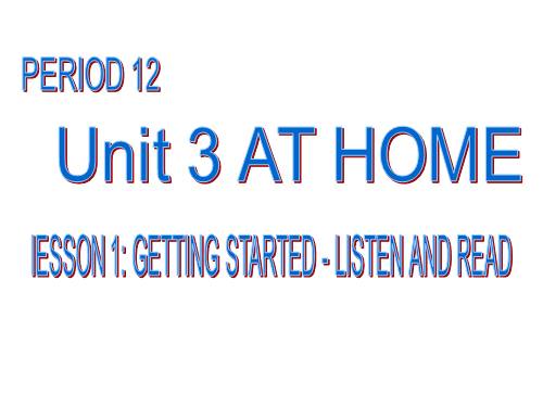 Unit 3. At home