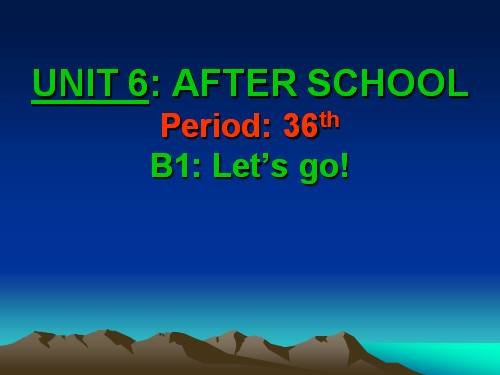 Unit 6. After school