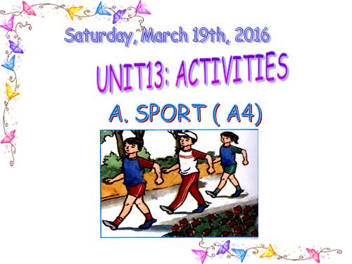 Unit 13. Activities