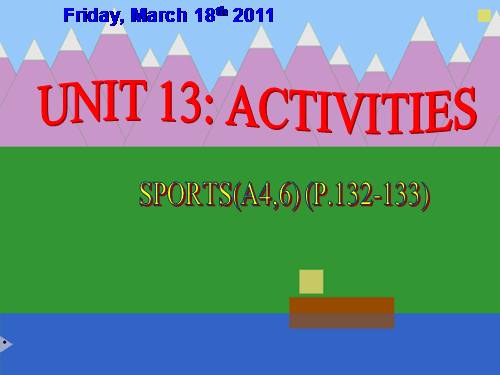 Unit 13. Activities