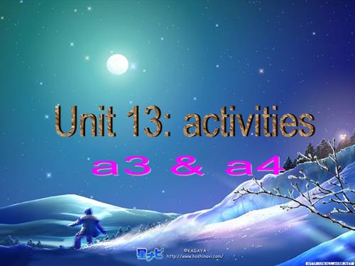 Unit 13. Activities