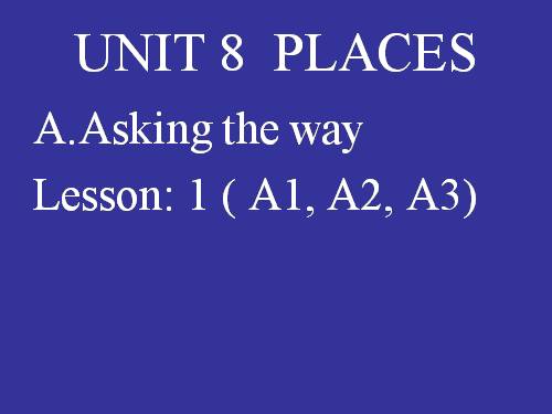 Unit 8. Places