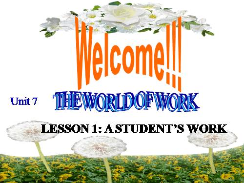 Unit 7. The world of work