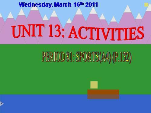 Unit 13. Activities