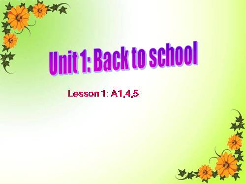 Unit 1. Back to school