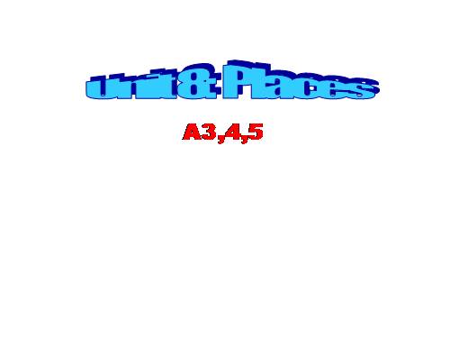 Unit 8. Places