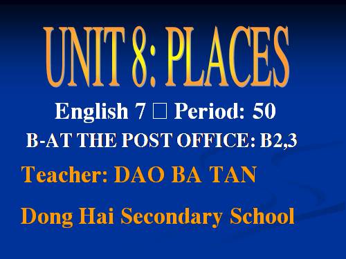 Unit 8. Places