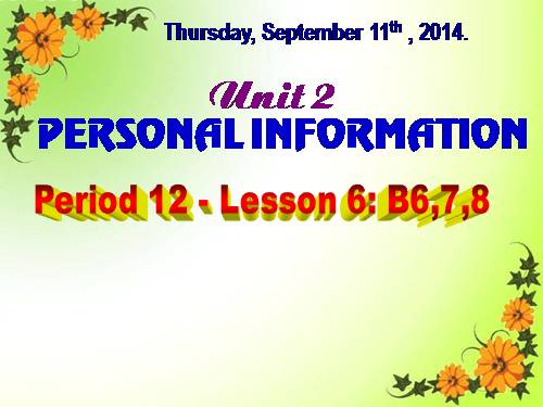 Unit 2. Personal information