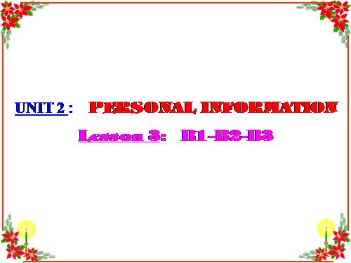 Unit 2. Personal information