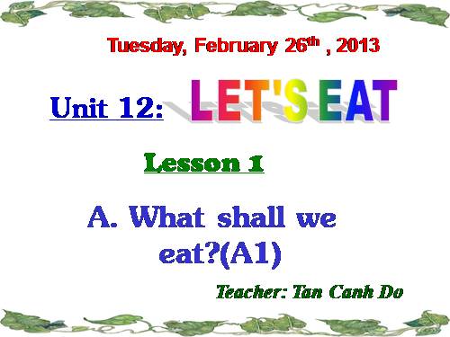 Unit 12. Let s eat