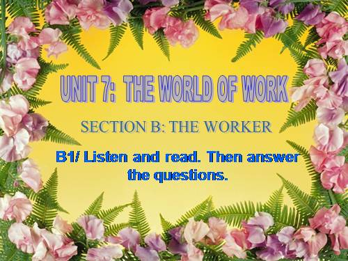 Unit 7. The world of work