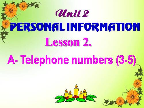 Unit 2. Personal information